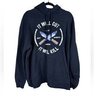 It Will Cut Black Hoodie Men's Size 2XL